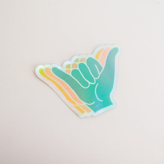 Holographic Shaka Rainbow Sticker
